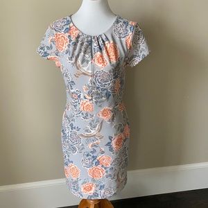 Banana Republic gray flower print dress
